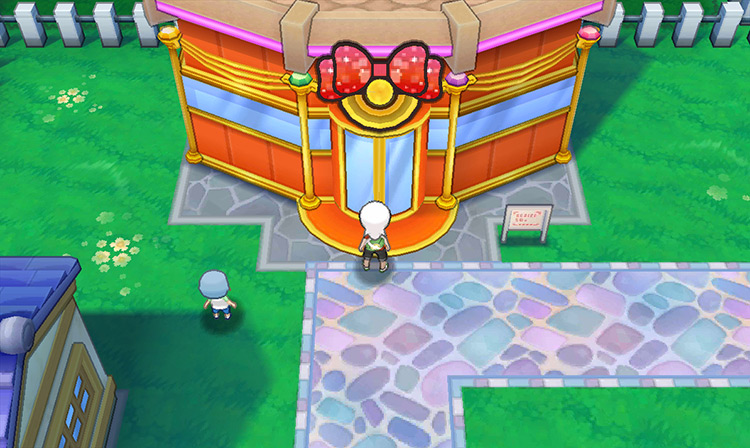 Standing outside the Contest Hall in Slateport City after obtaining the Contest Pass. / Pokémon Omega Ruby and Alpha Sapphire