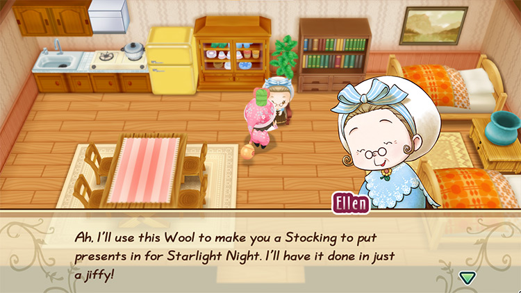 Ellen says she can make us a Stocking. / Story of Seasons: Friends of Mineral Town