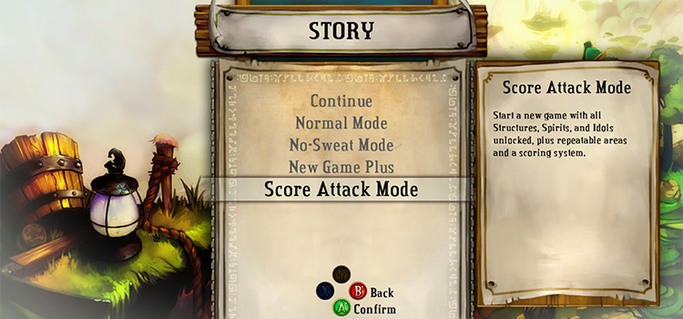 Bastion Score Attack Mode in the main game menu