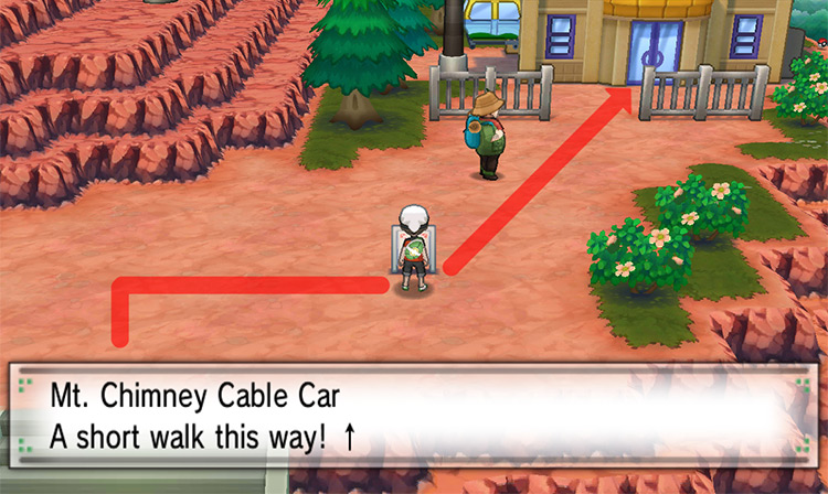 Up the stairs and just outside the cable car station on Route 112. / Pokémon Omega Ruby and Alpha Sapphire