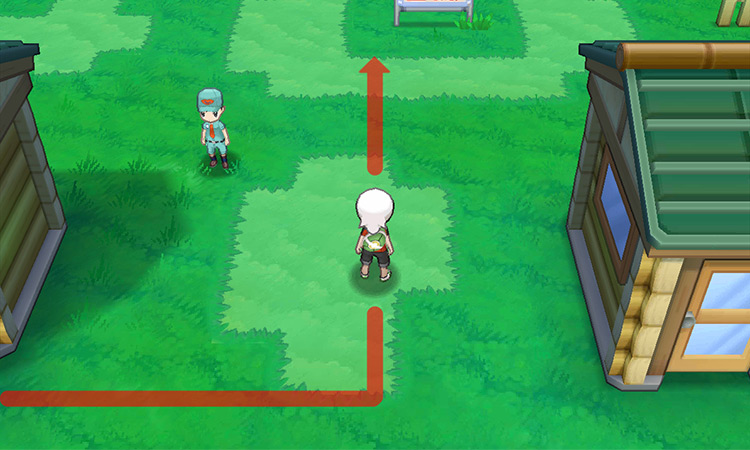 Heading back to the sign board in front of the Pokémon Center. / Pokémon Omega Ruby and Alpha Sapphire