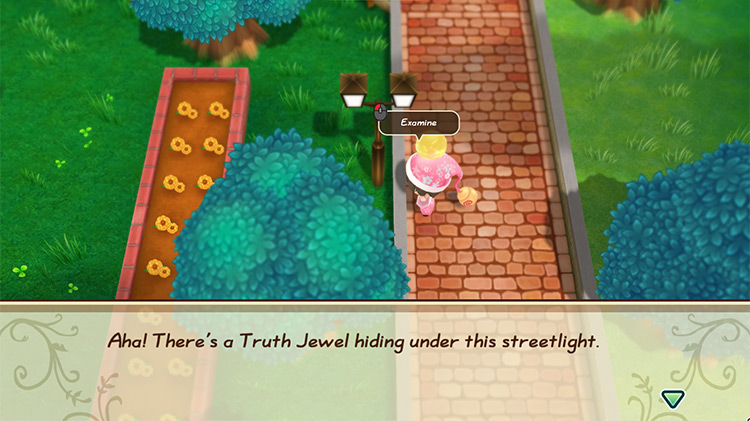 The farmer stands under the streetlamp above Rose Plaza. / Story of Seasons: Friends of Mineral Town