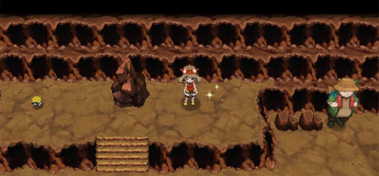 Standing next to the Steelixite in Granite Cave B2F (Alpha Sapphire)