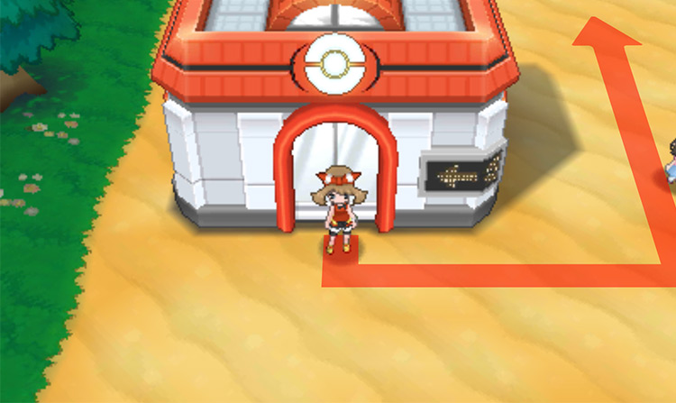 Outside Dewford Town’s Pokémon Center going north / Pokémon Omega Ruby and Alpha Sapphire