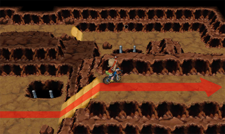 Second muddy slope in B2F / Pokémon Omega Ruby and Alpha Sapphire