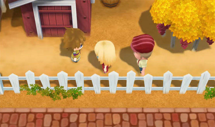 The farmer works on Adge Winery with Cliff. Source / Story of Seasons: Friends of Mineral Town