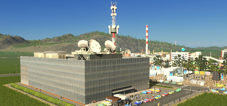 The Media Broadcasting Building in Cities: Skylines