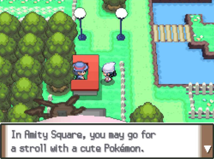 Checking in at the front counter of Amity Square / Pokémon Platinum