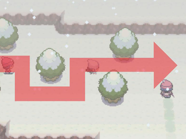 Cutting all the way east through the snow / Pokémon Platinum