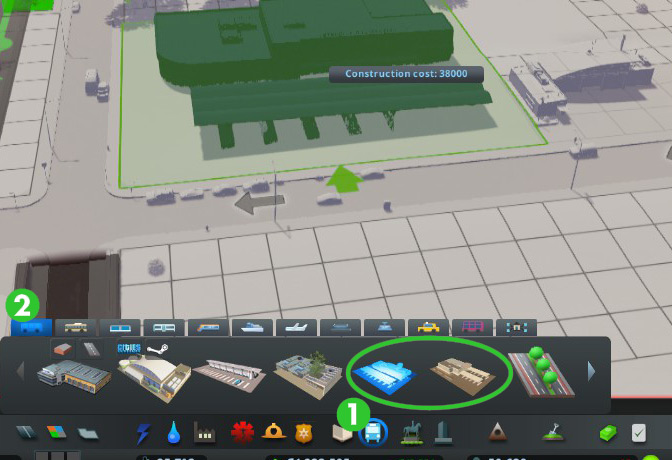Building an intercity bus station / Cities: Skylines