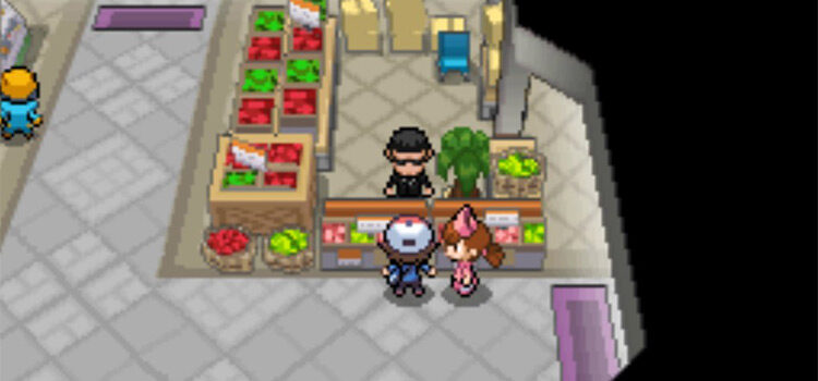 Standing near the Market Clerk in Pokémon Black