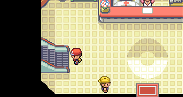 Escalator leading to the upstairs floor / Pokémon FRLG
