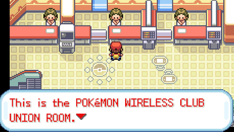 The middle attendant upstairs in the Pokecenter / Pokémon FRLG
