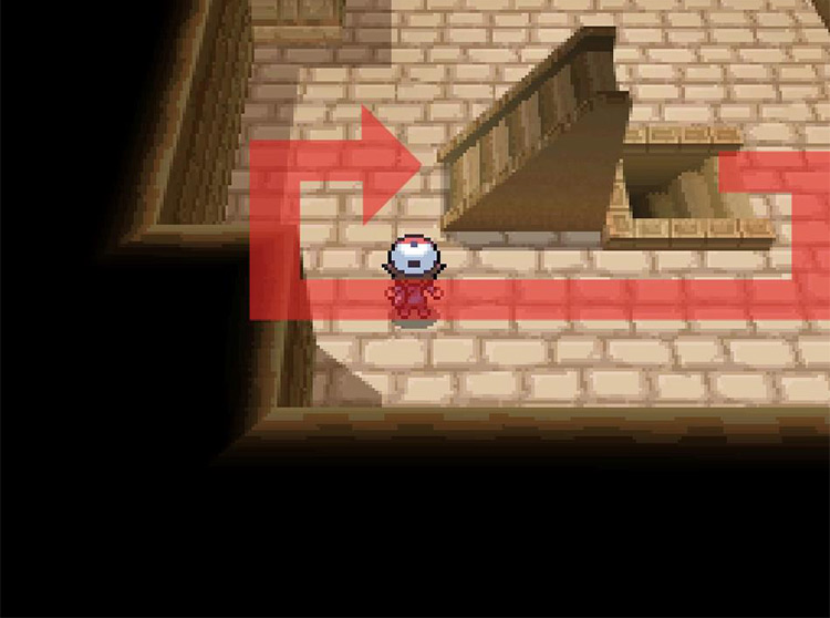 Continue climbing the stairs on the next floor. / Pokémon Black and White