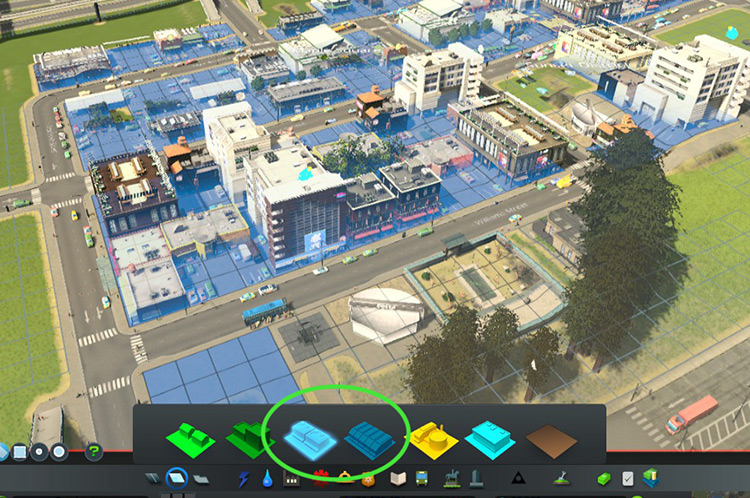 Painting commercial zones / Cities: Skylines