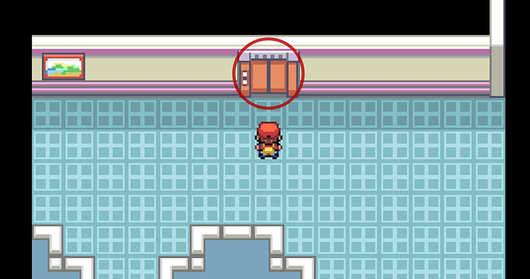 The Elevator in the back of the Silph Co. Lobby / Pokémon FireRed & LeafGreen