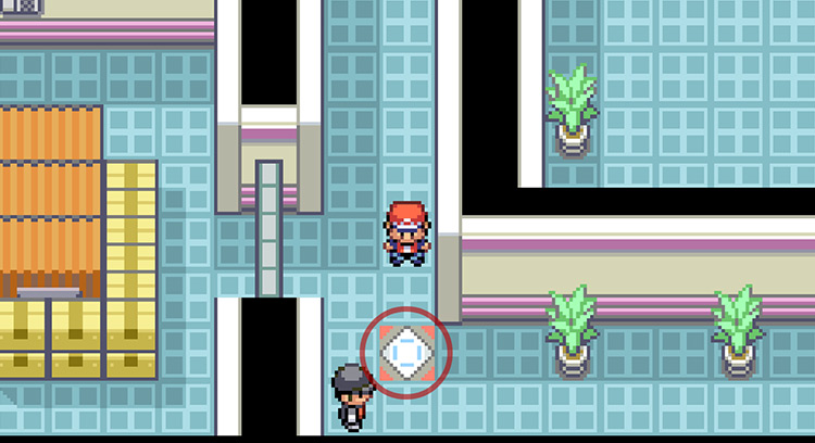 Taking the Teleport Pad in order to get around the Rocket Grunt / Pokémon FireRed & LeafGreen