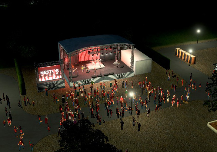 Animations of different performers will appear when concerts are held. / Cities: Skylines