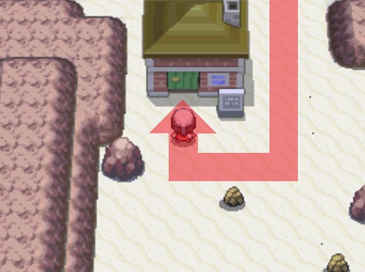 Entering Dr. Footstep’s house on Route 213 / Pokémon Platinum