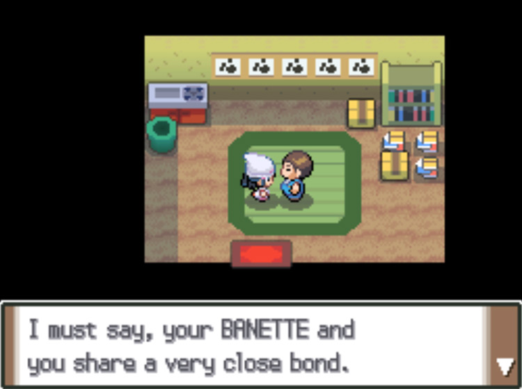 Dr. Footstep judging Banette to have maximum Friendship / Pokémon Platinum