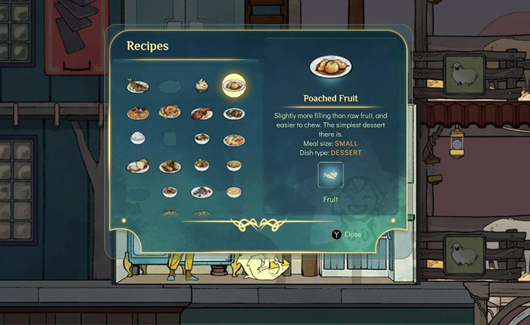 You can find which recipes you have unlocked in the kitchen / Spiritfarer