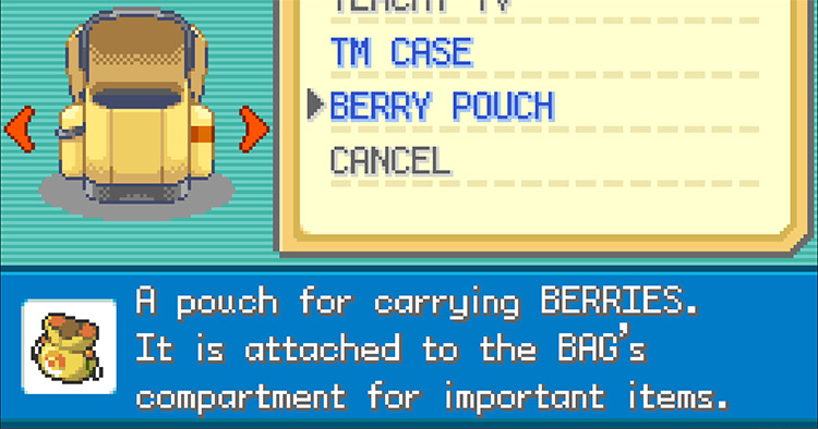 The Berry Pouch’s description in Pokémon FireRed and LeafGreen / Pokemon FRLG