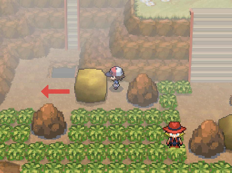 Push the boulder ahead twice. / Pokemon BW
