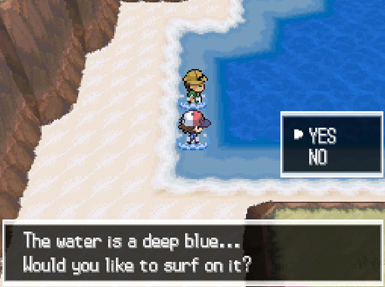 Use HM03 Surf on the ocean. / Pokemon BW