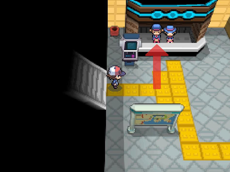 Speak to the clerk on the left at the Exchange Service Corner. / Pokemon BW