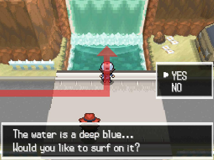 Use Surf on the body of water. / Pokemon BW