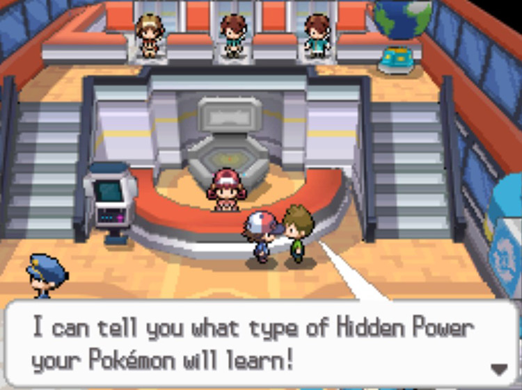 The NPC identifying a Pokémon’s Hidden Power type. / Pokemon BW