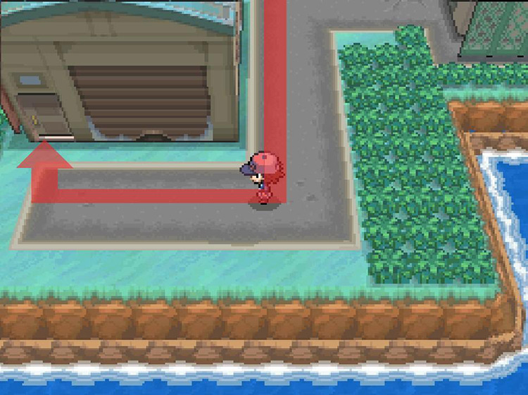 Enter Cold Storage at the end of the road. / Pokemon BW
