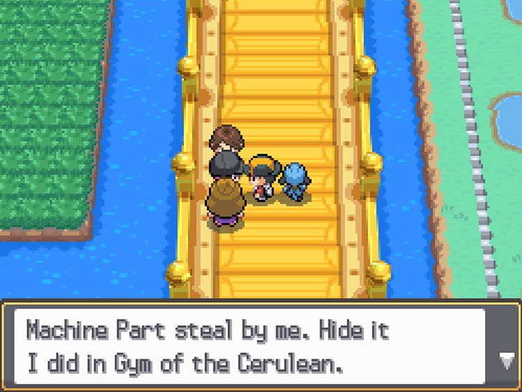 The Rocket Grunt revealing the location of the stolen Machine Part / Pokémon HGSS