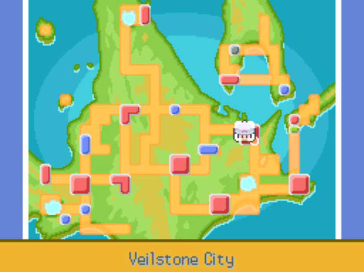 TM16 Light Screen’s location on the Town Map / Pokémon Platinum
