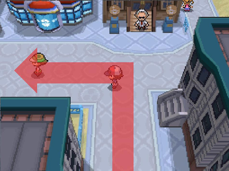 Head west past the Gym and the Pokémon Center. / Pokemon BW