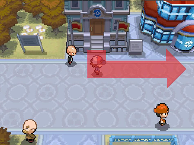 Exit the school and head east towards the Gym. / Pokemon BW