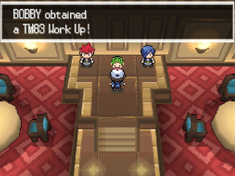 TM83 Work Up is a reward for defeating the Striaton Gym. / Pokemon BW