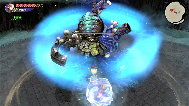 Rottenheim freezes the player with icy vortex. / Final Fantasy Crystal Chronicles Remastered