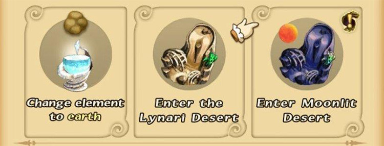 Moonlit Desert dungeon choice in the menu. / Final Fantasy Crystal Chronicles Remastered