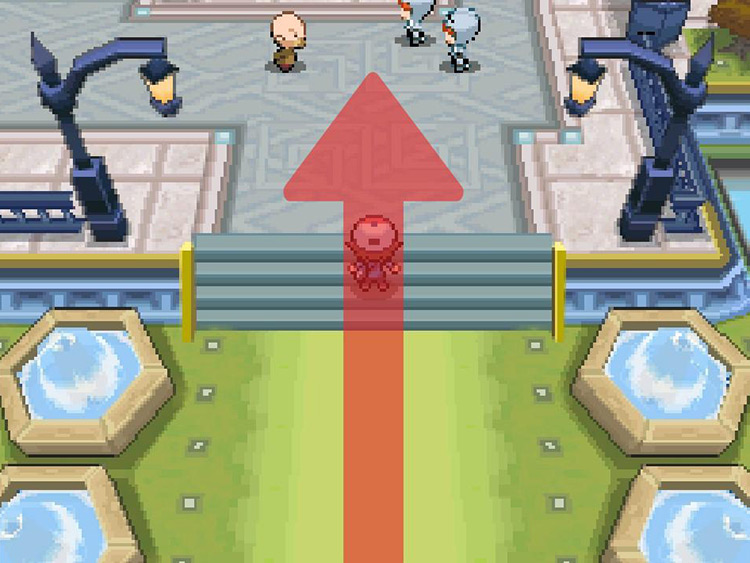 At the entrance of the city you’ll come across two Team Plasma grunts. / Pokemon BW