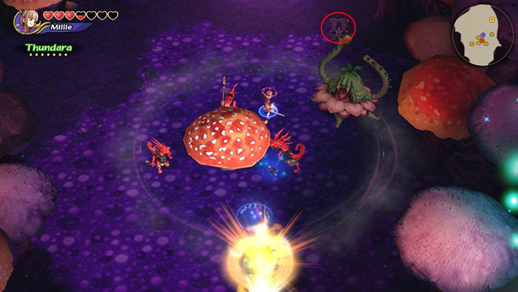 The red mushroom; it can be hard to notice the chest in the back. / Final Fantasy Crystal Chronicles Remastered
