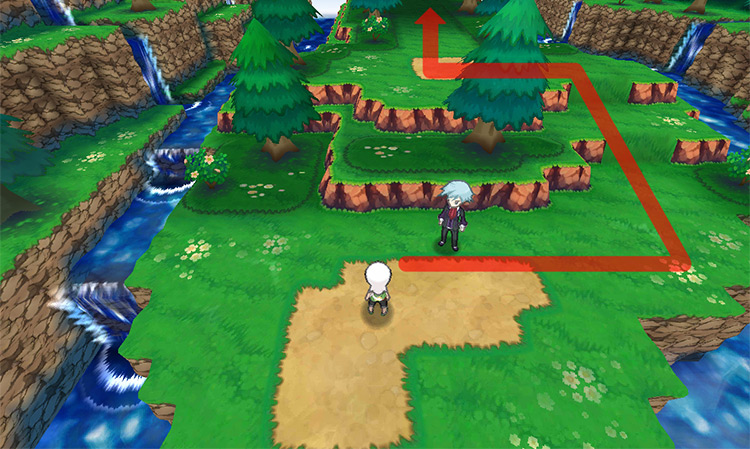 Heading north and up the hills on Southern Island. / Pokémon Omega Ruby and Alpha Sapphire