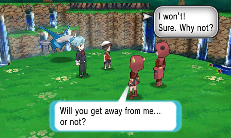 Preparing to fight the evil team members. / Pokémon Omega Ruby and Alpha Sapphire