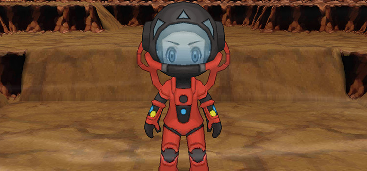 Brandon wearing the Magma Suit in Pokémon Omega Ruby