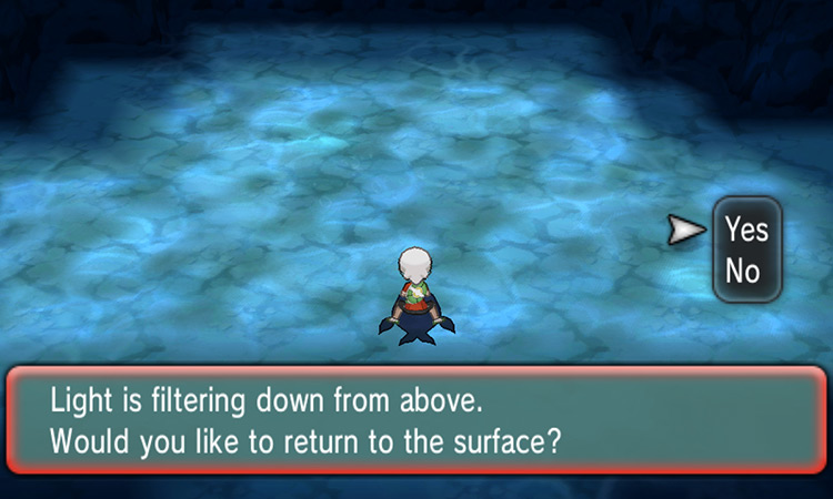 Using Dive again and returning to the surface. / Pokémon Omega Ruby and Alpha Sapphire