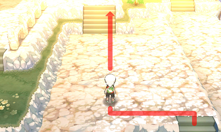 Heading to the third set of stairs, to the left. / Pokémon Omega Ruby and Alpha Sapphire