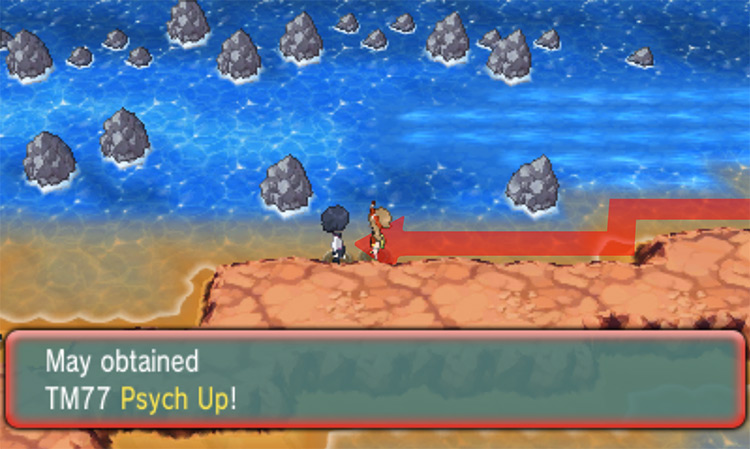 The location of TM77 Psych Up from the Psychic NPC / Pokemon ORAS