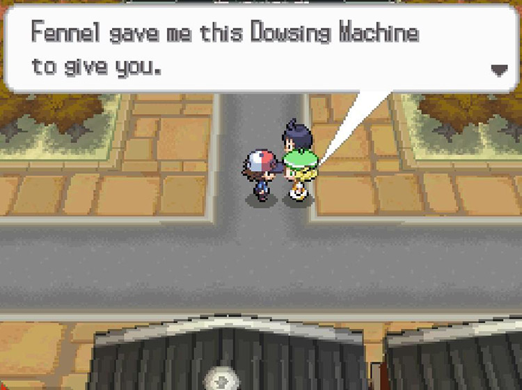 Bianca will give you the Dowsing MCHN outside of the Gym. / Pokemon BW
