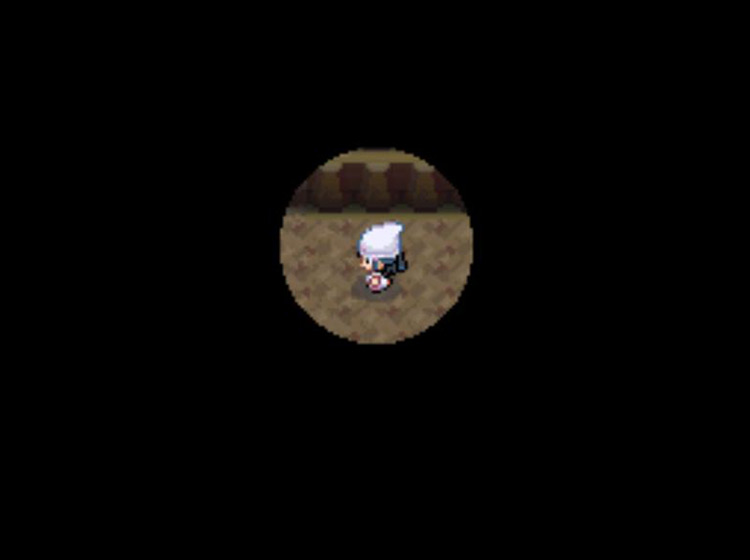 Immersed in darkness inside the Wayward Cave / Pokémon Platinum