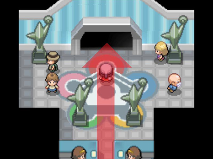 Crossing the Entrance Hall to reach the northern door / Pokémon Platinum